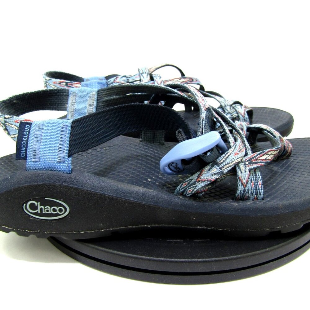 Chaco Cloud Strappy Sandals Womens W8 Multicolor Outdoors Logo Beach Summer